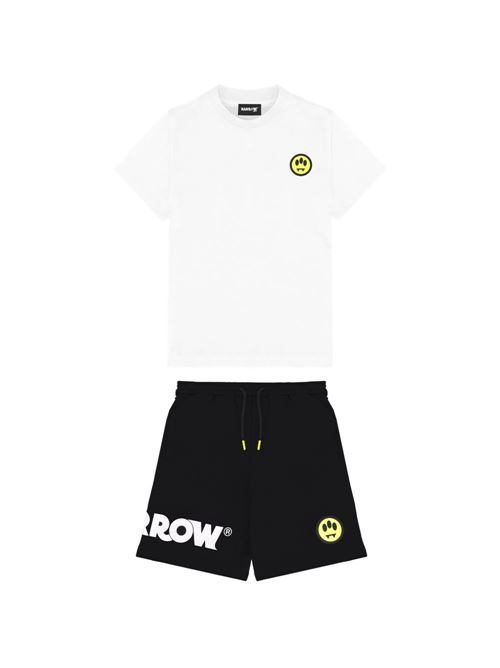Completo unisex Barrow Kids bianco e nero con t-shirt e bermuda BARROW KIDS | JUTB167002/13